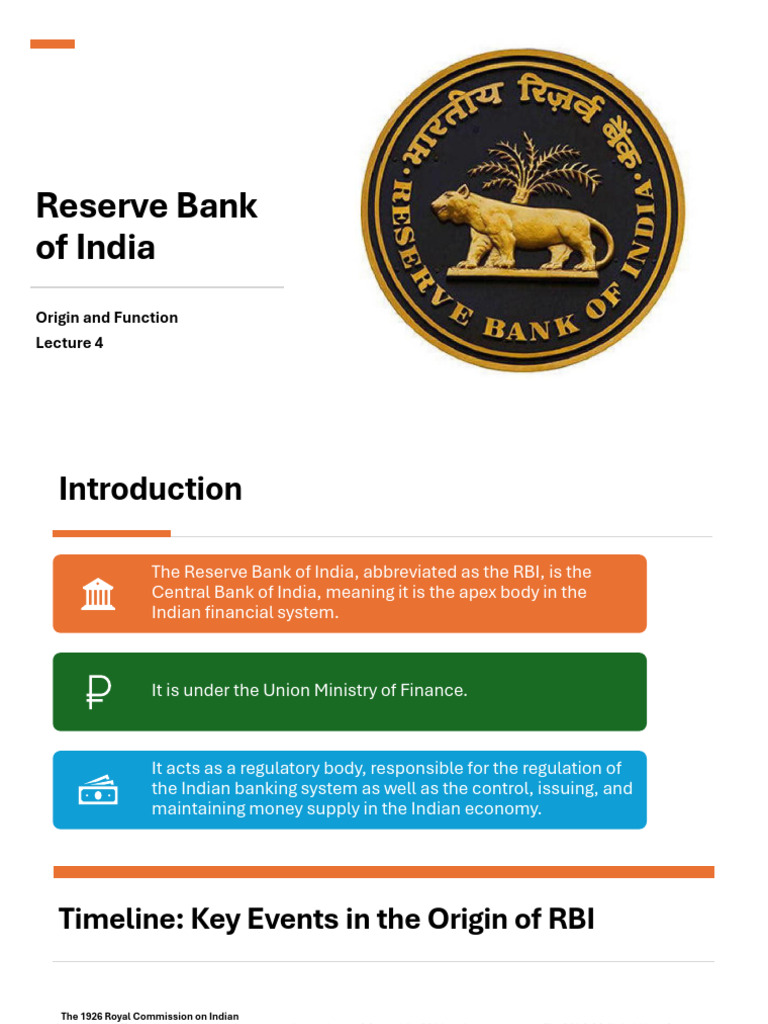 4. RBI Origin and Function | PDF | Reserve Bank Of India | Monetary Policy