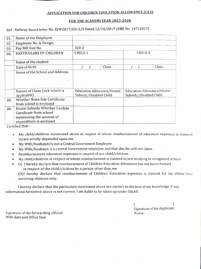 Cea Application 2025-26 | PDF