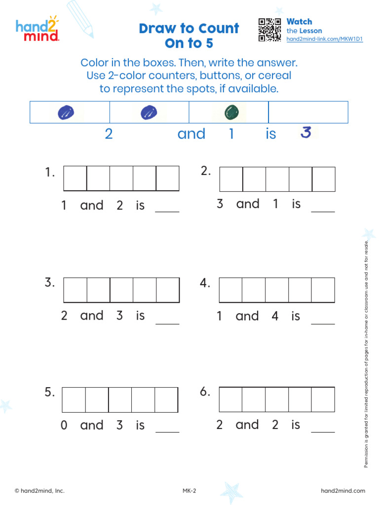 Grade K Math Draw to Count on to 5 | PDF