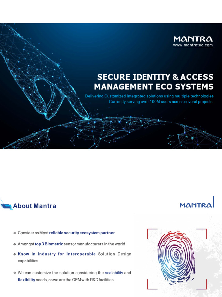 Mantra Softech Presentation | PDF | Biometrics | Access Control