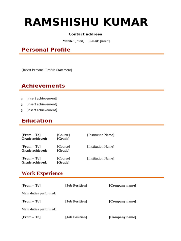 Multimedia Media CV Template1 | PDF