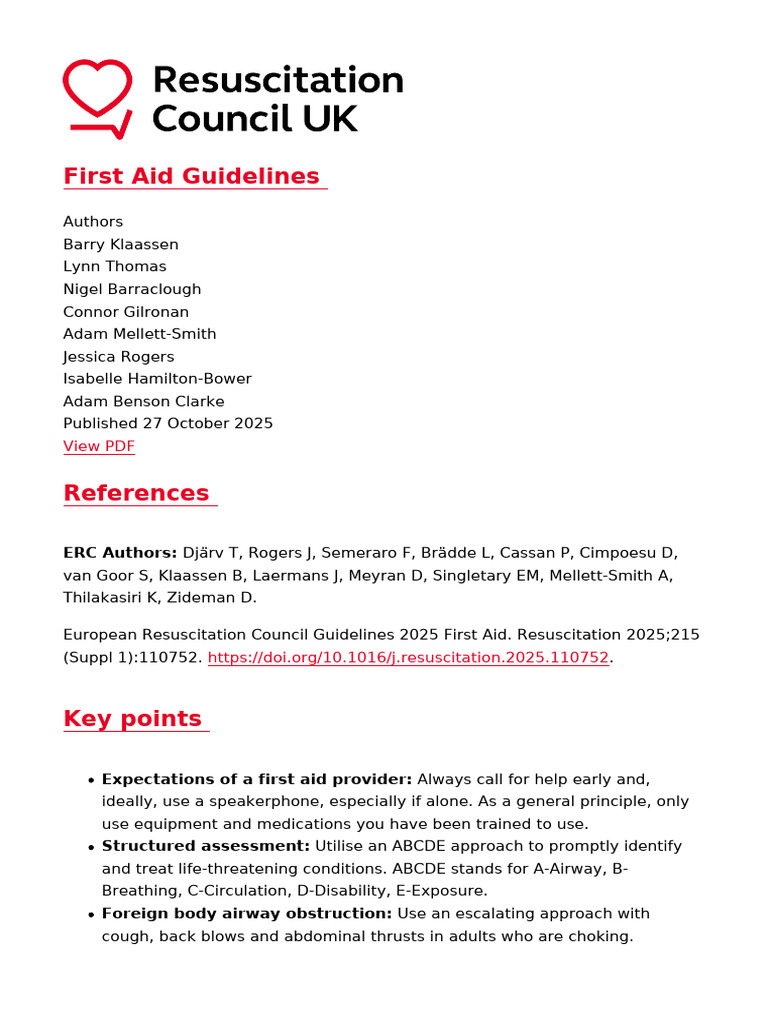 First Aid Guidelines | PDF | First Aid | Cardiopulmonary Resuscitation