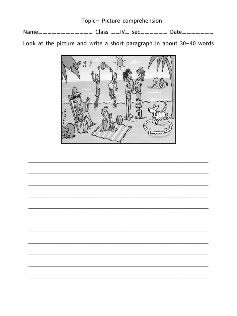 Picture Comprehension CLASS IV (2026 ) | PDF