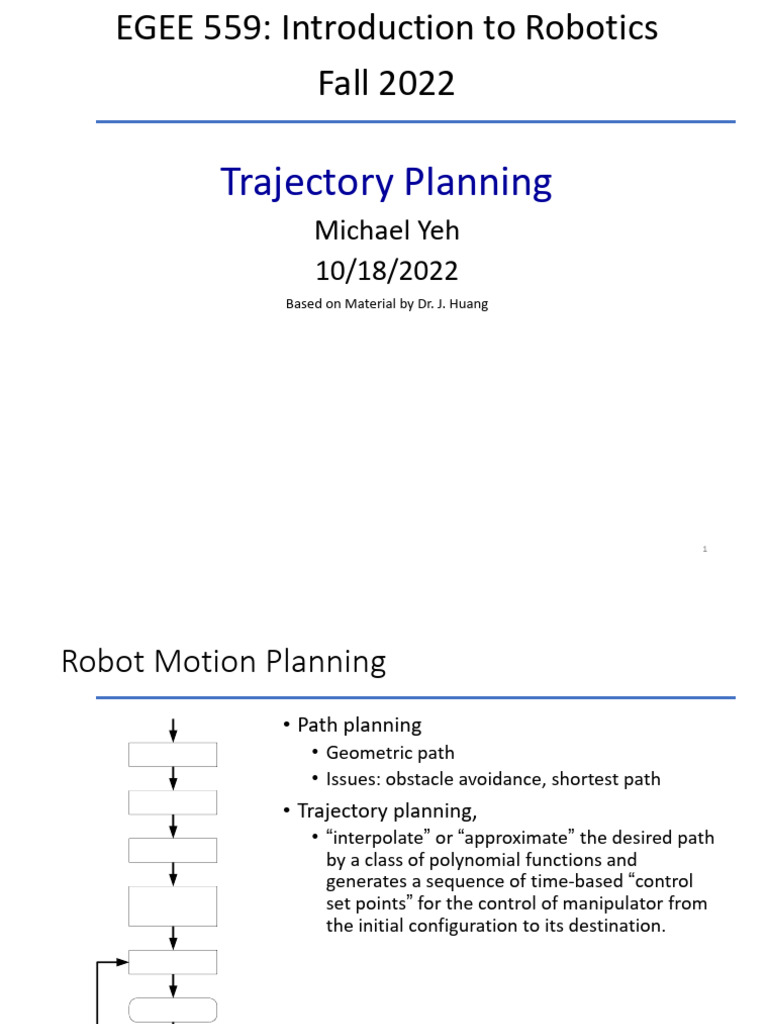 LEC7_Trajectory Planning Student Copy | PDF | Mechanics | Mathematics