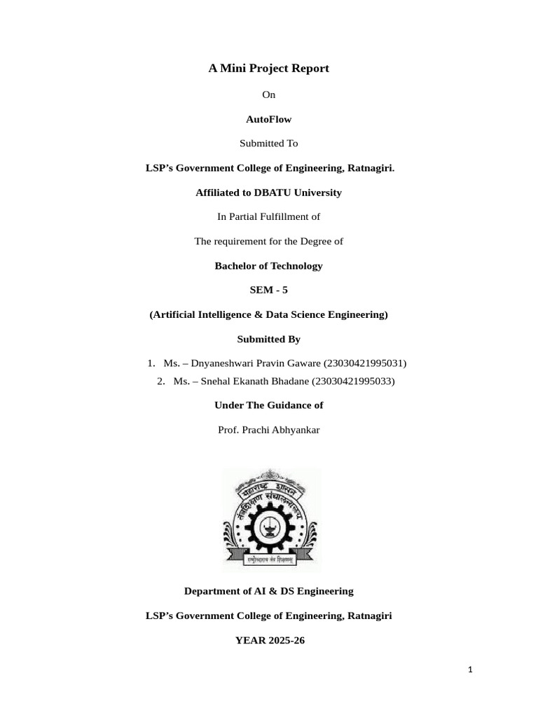 Mini Project Report | PDF | Automation | Parsing