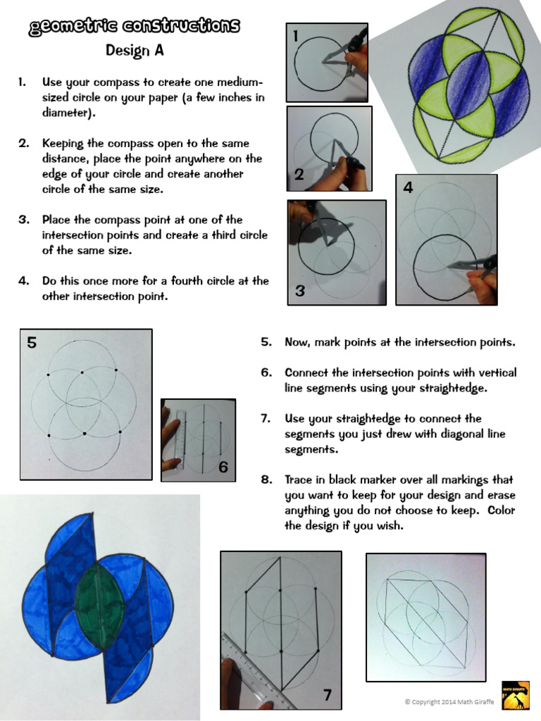 Compass Art Project, Guided Notes | PDF | Circle | Triangle