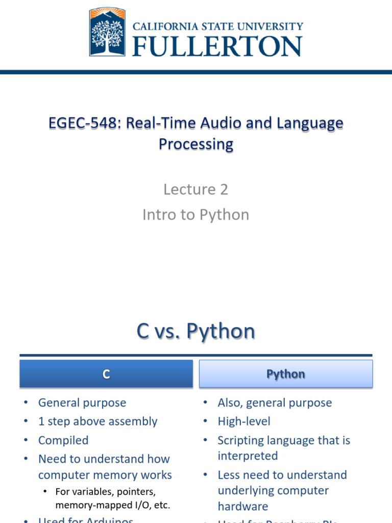 EGEC - 548 - L2 - Intro To Python | PDF | Python (Programming Language ...