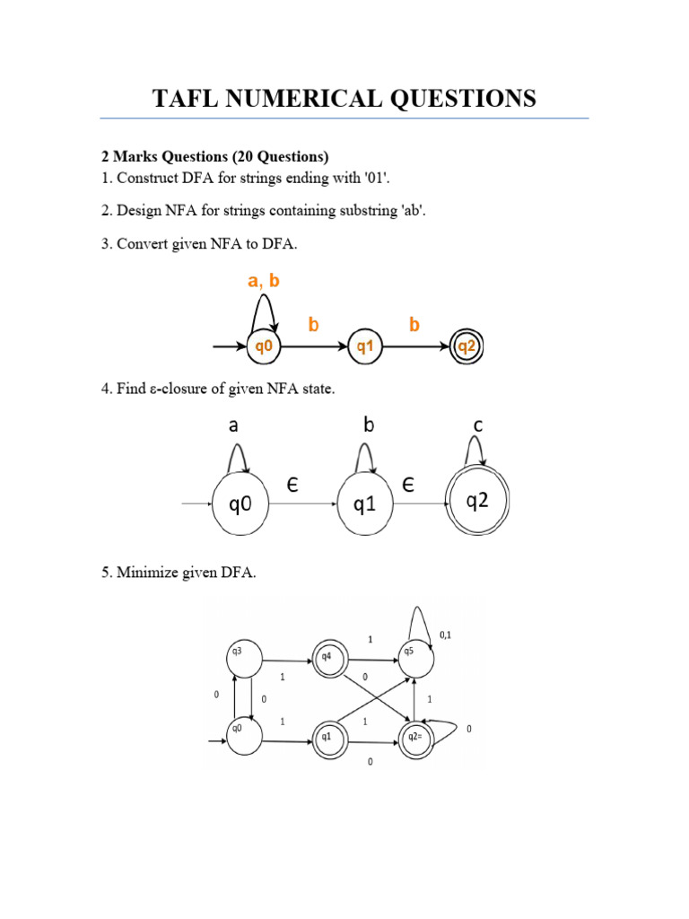 TAFL Questions | PDF