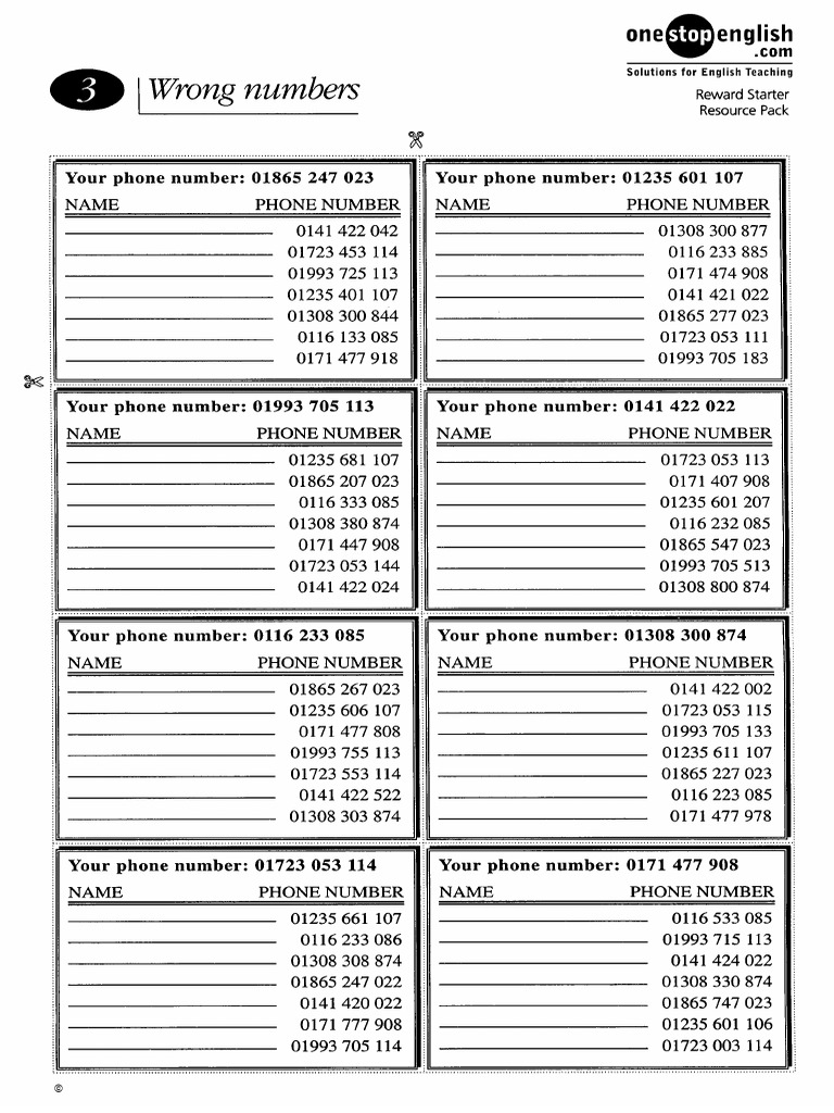 Lesson 6 Tel Numbers | PDF