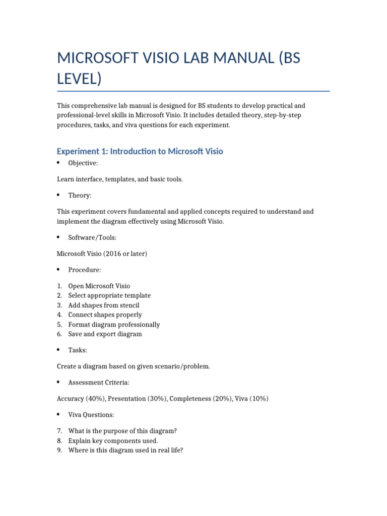 Visio Lab Manual Upgraded | PDF | Unified Modeling Language | Use Case
