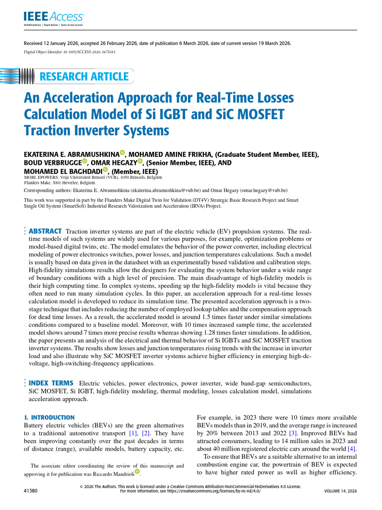 An Acceleration Approach for Real-Time Losses Calculation Model of Si ...