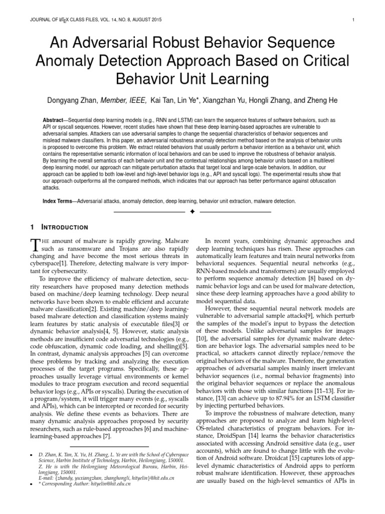 An Adversarial Robust Behavior Sequence Anomaly Detection Approach ...