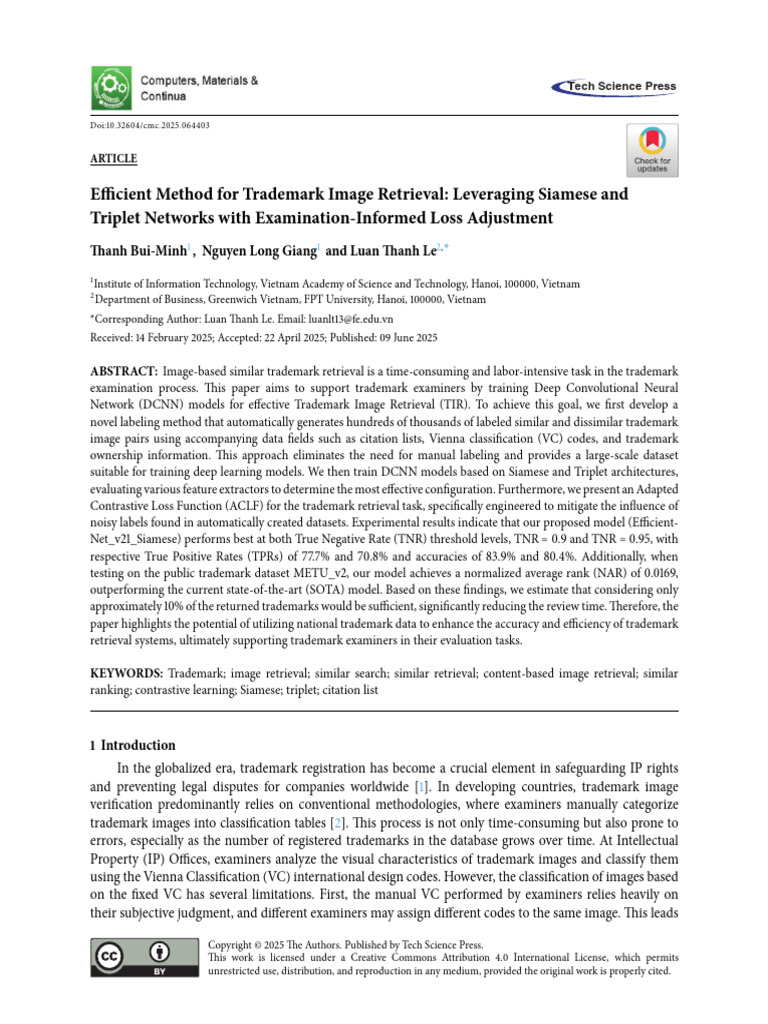 Efficient Method for Trademark Image Retrieval Leveraging Siamese and ...