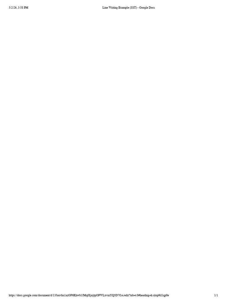 Line Writing Example (SST) - Google Docs | PDF