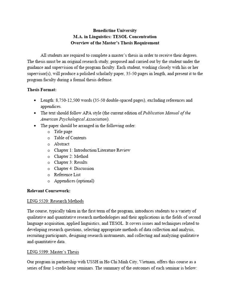 2026 BENU Thesis Guidelines | PDF | Thesis | Qualitative Research