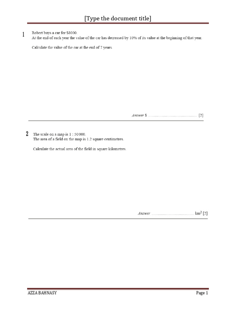 Selective Questions Paper 2 0580 | PDF