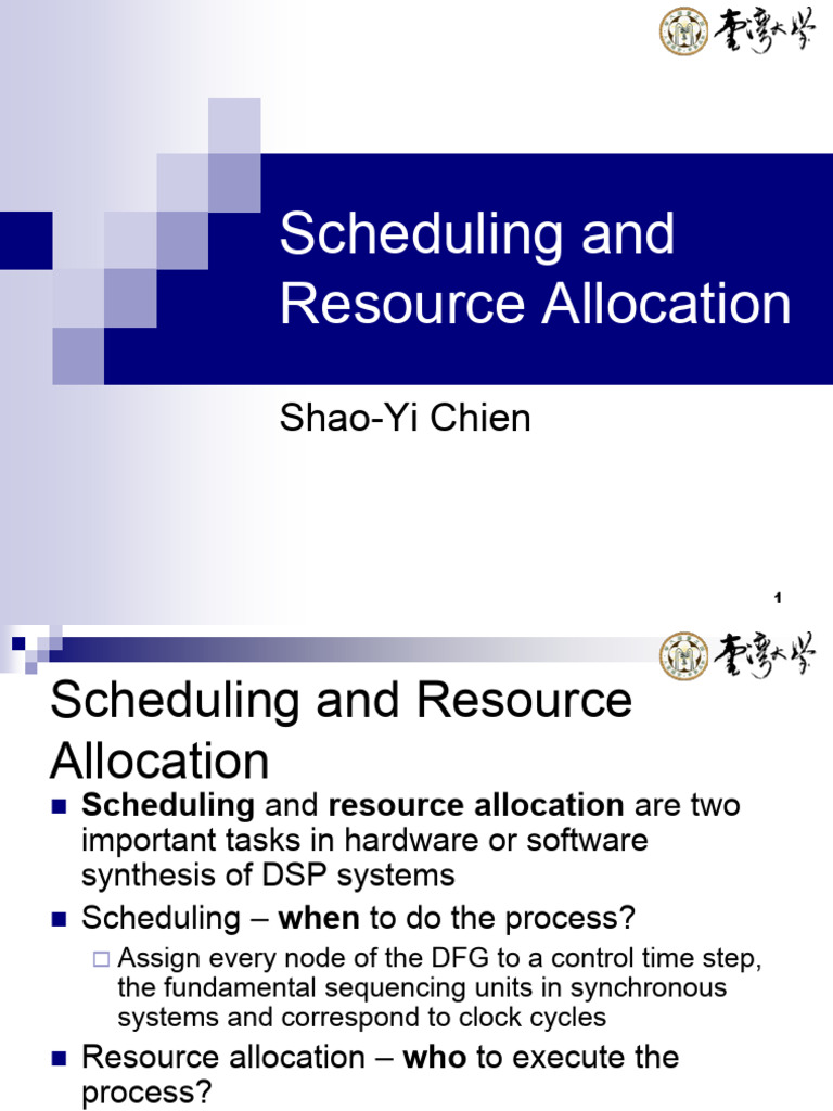 8 Scheduling and Resource Allocation | PDF | Scheduling (Computing ...