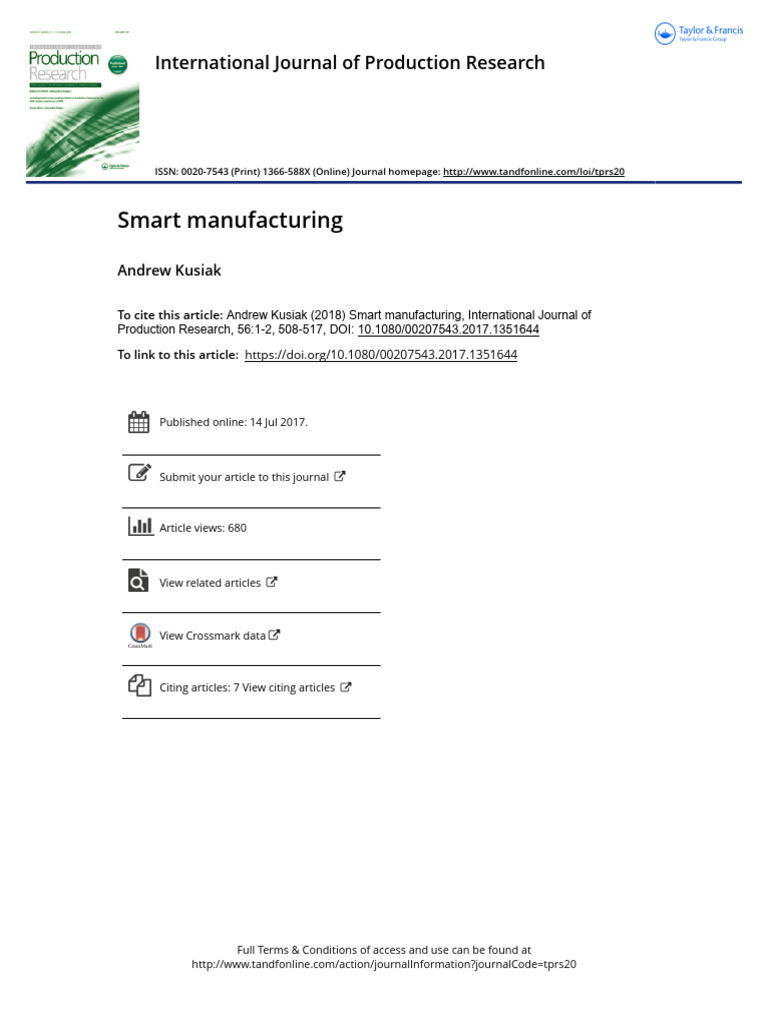 Smart Manufacturing | PDF | Transport | Vehicles