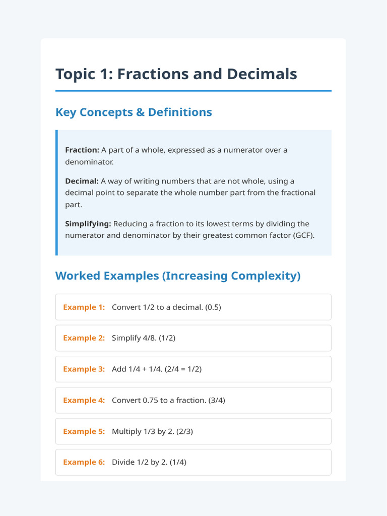 Grade 6 Math Study Packs-1-2 | PDF