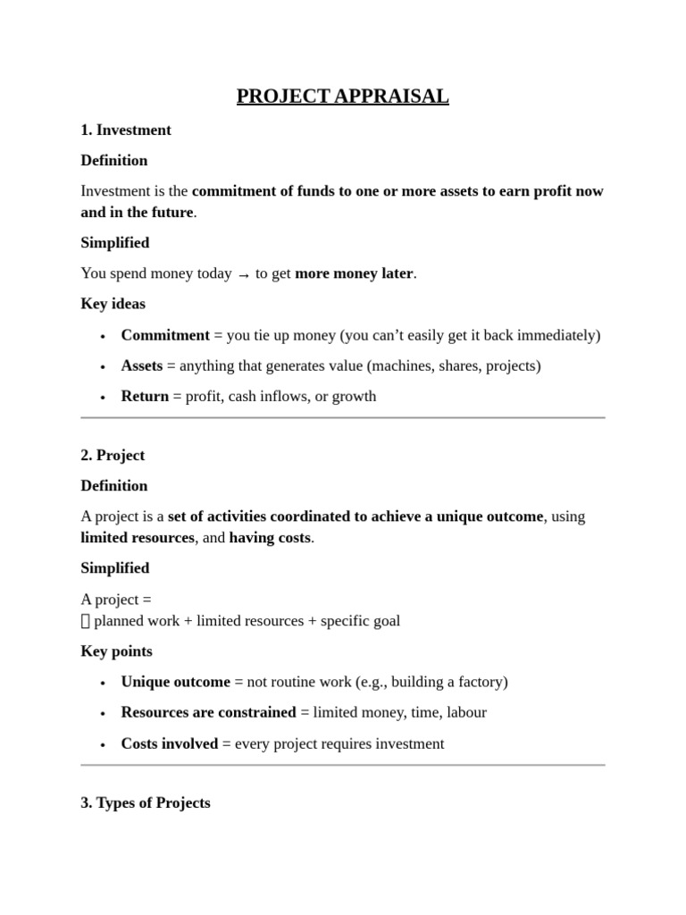 Project Appraisal Theory | PDF | Cost Of Capital | Net Present Value