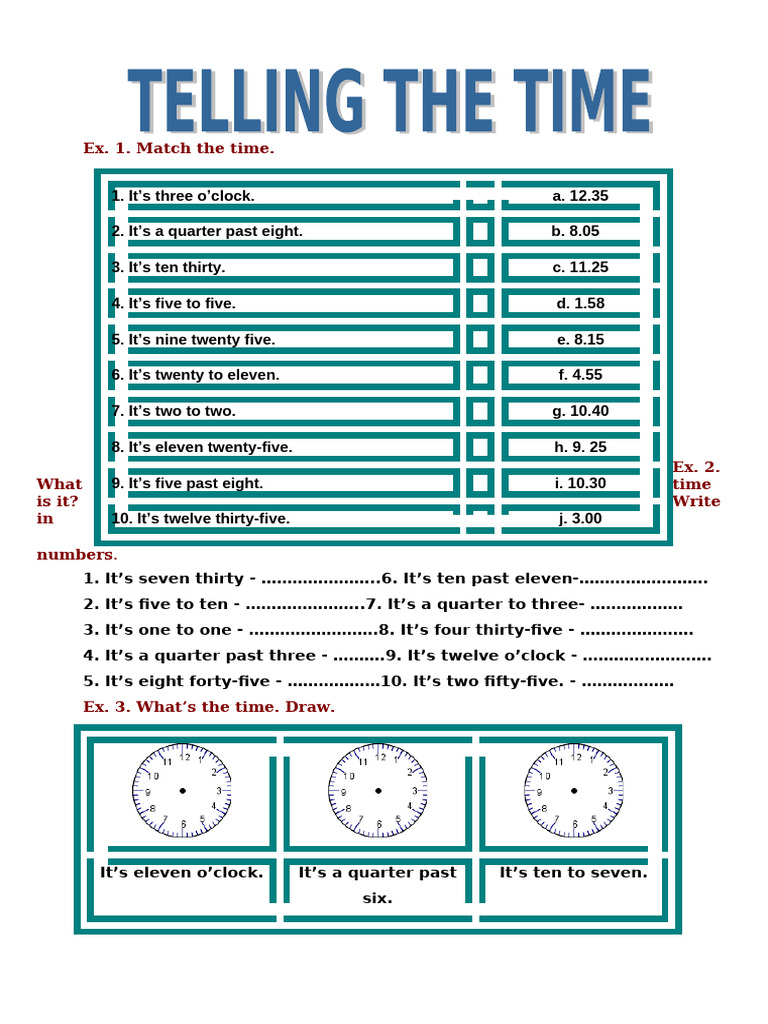 Telling Time | PDF