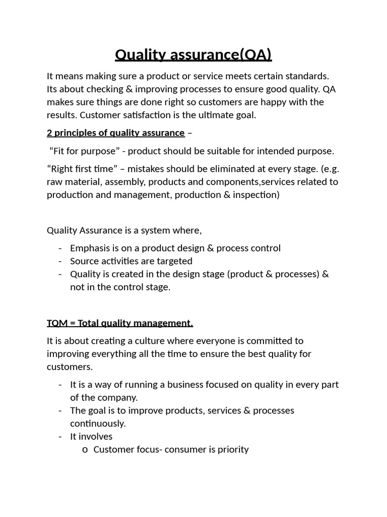 Quality Assurance Simplified | PDF | Quality Assurance | Food Safety