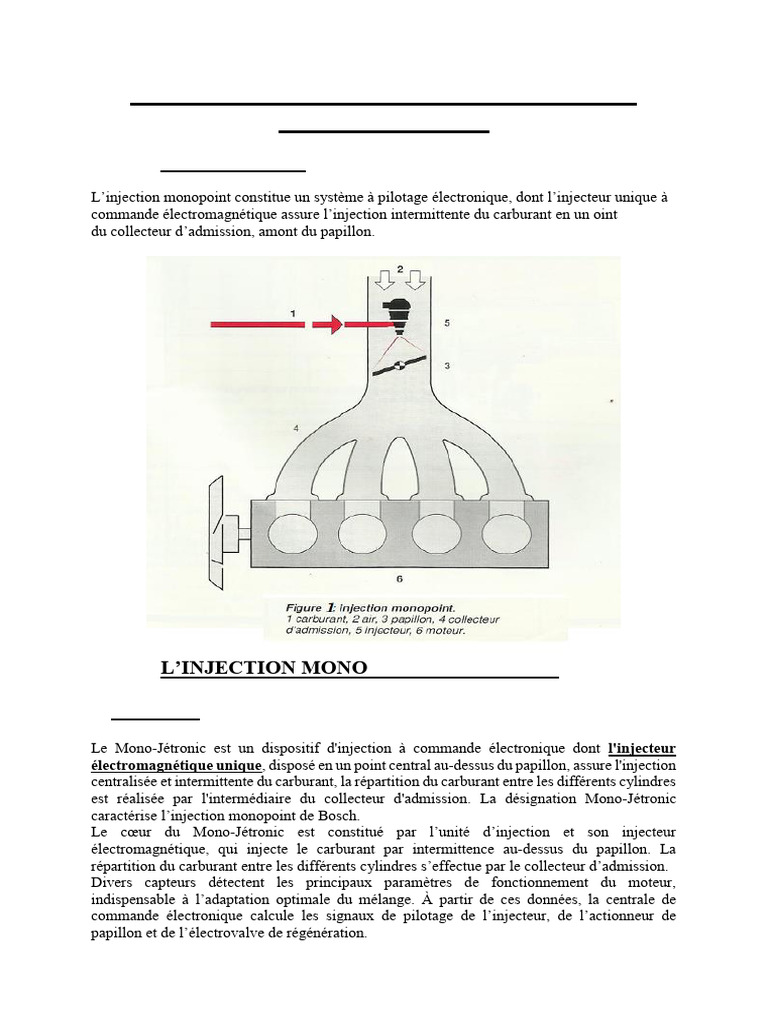 Injection Monopoint A Commande Electronique | PDF | Injection (moteur ...