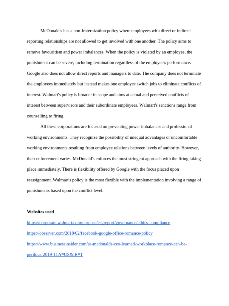 Non Fraternization Polices | PDF