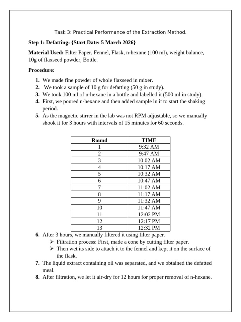 Defatting Procedure (1) | PDF