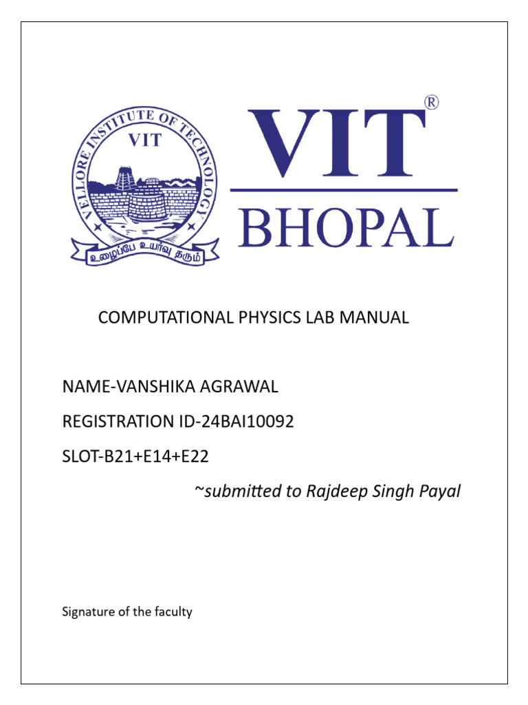 Computational Physics Lab File FINAL VANSHIKA[1] | PDF | Matrix ...