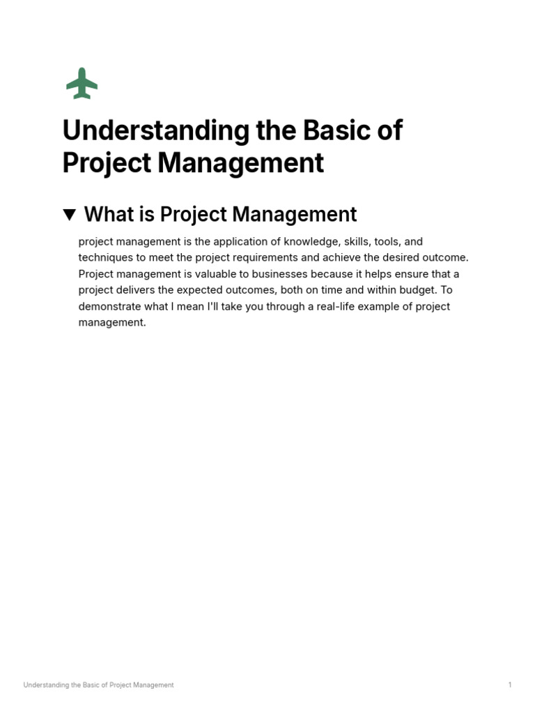 Understanding the Basic of Project Management | PDF | Project ...