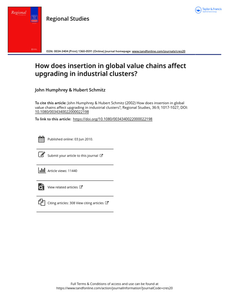 How Does Insertion in Global Value Chains Affect Upgrading in ...