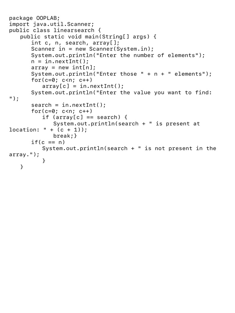Linear Search | PDF