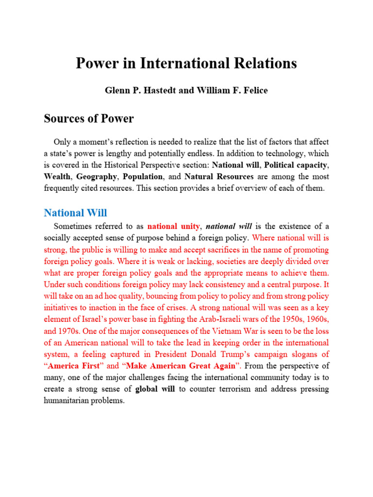 Power in International Relations | PDF | Price Of Oil | Opec
