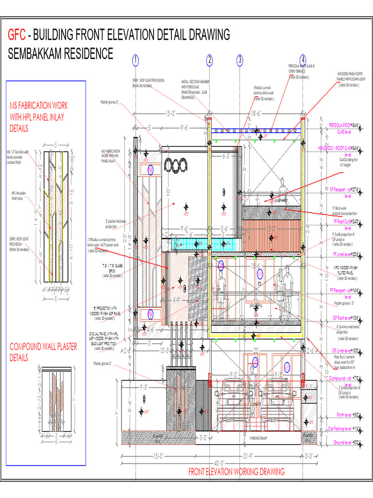 Front Elevation Working Detail Drawing_30.10.25 | PDF | Materials ...