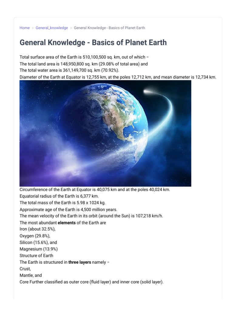 Basics of Planet Earth | PDF | Earth | Geology