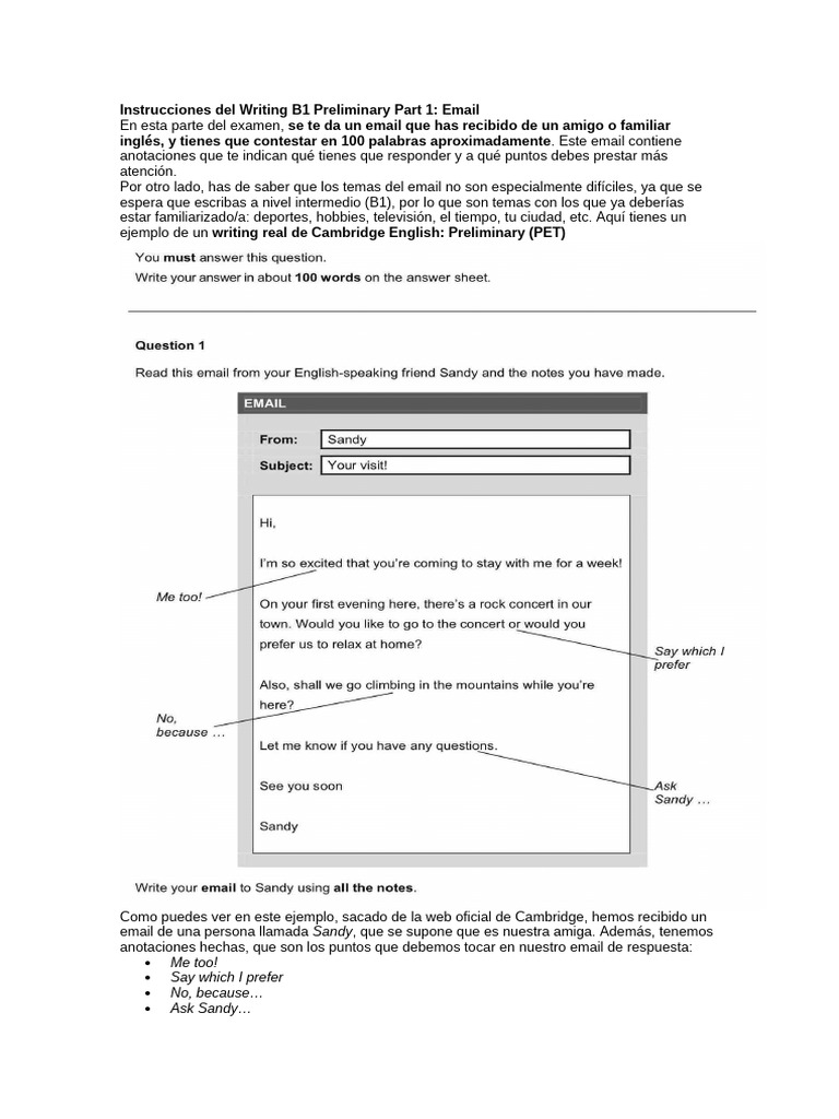 Email b1 Writing | PDF | Lingüística