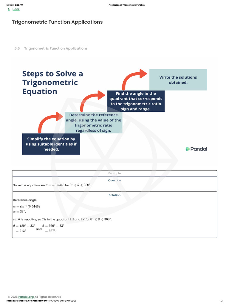 6. Application of Trigonometric Function | PDF