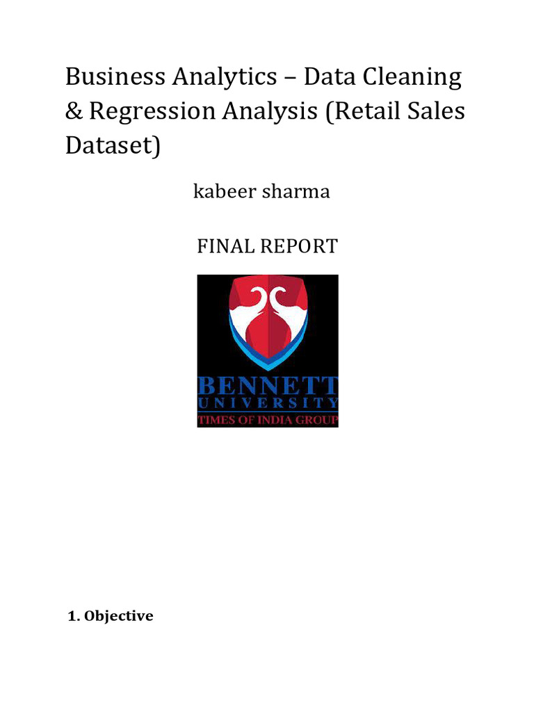 Business Analytics – Data Cleaning & Regression Analysis (Re | PDF