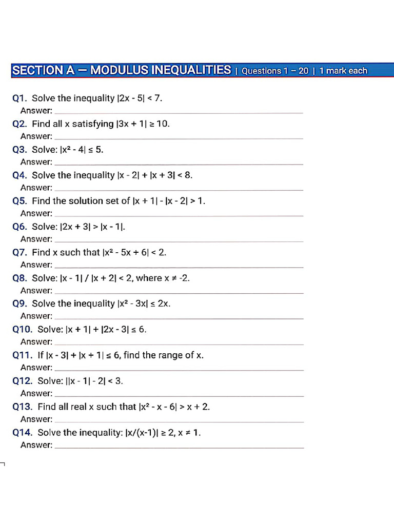 Logarithm and Modulus Inequalities | PDF