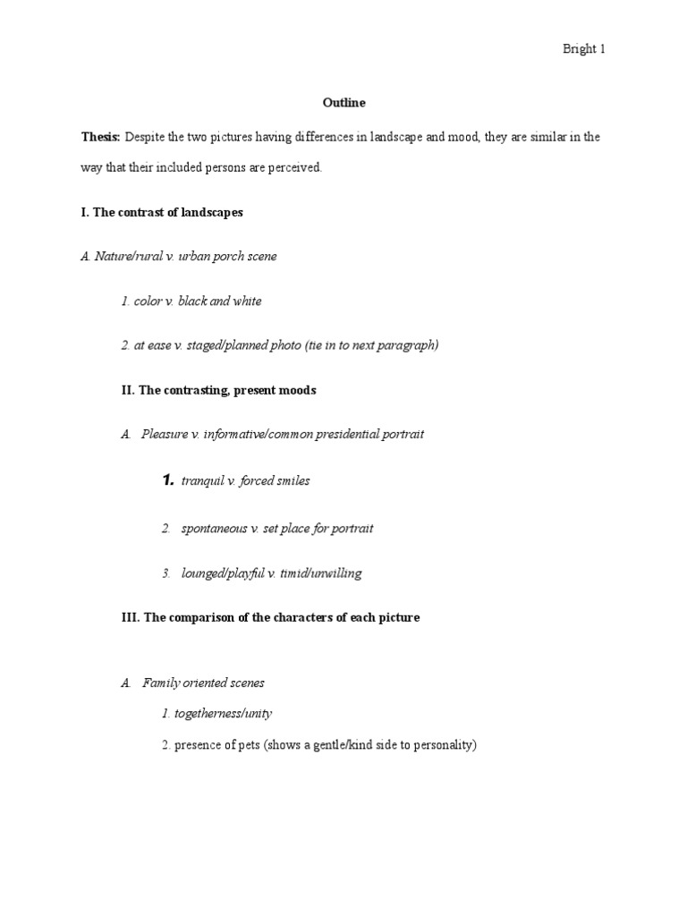Comparative essay structure picture