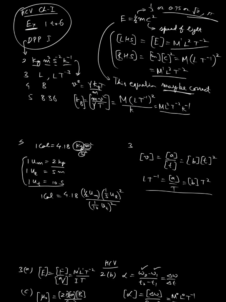 Unit and Dimensions _ L-04 (Class Notes) _ Dimensions | PDF