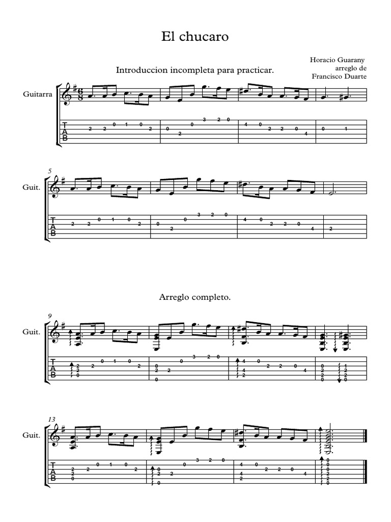 El Chucaro - Partitura Completa | PDF