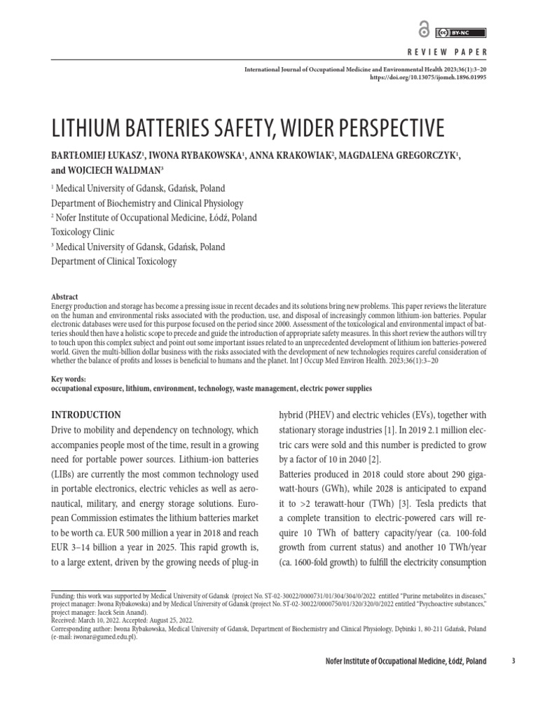 Lithium Batteries Safety | PDF | Lithium Ion Battery | Chemical Substances