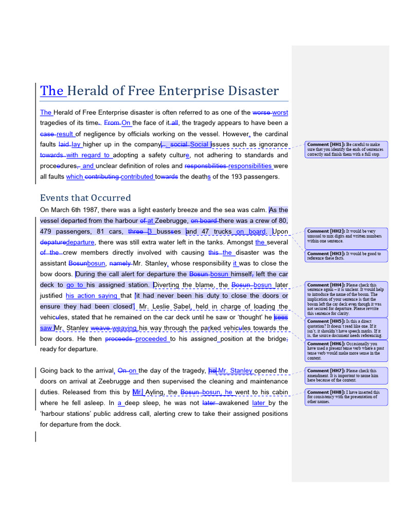 Proofreading Sample | PDF | Shipwrecks | Maritime Incidents