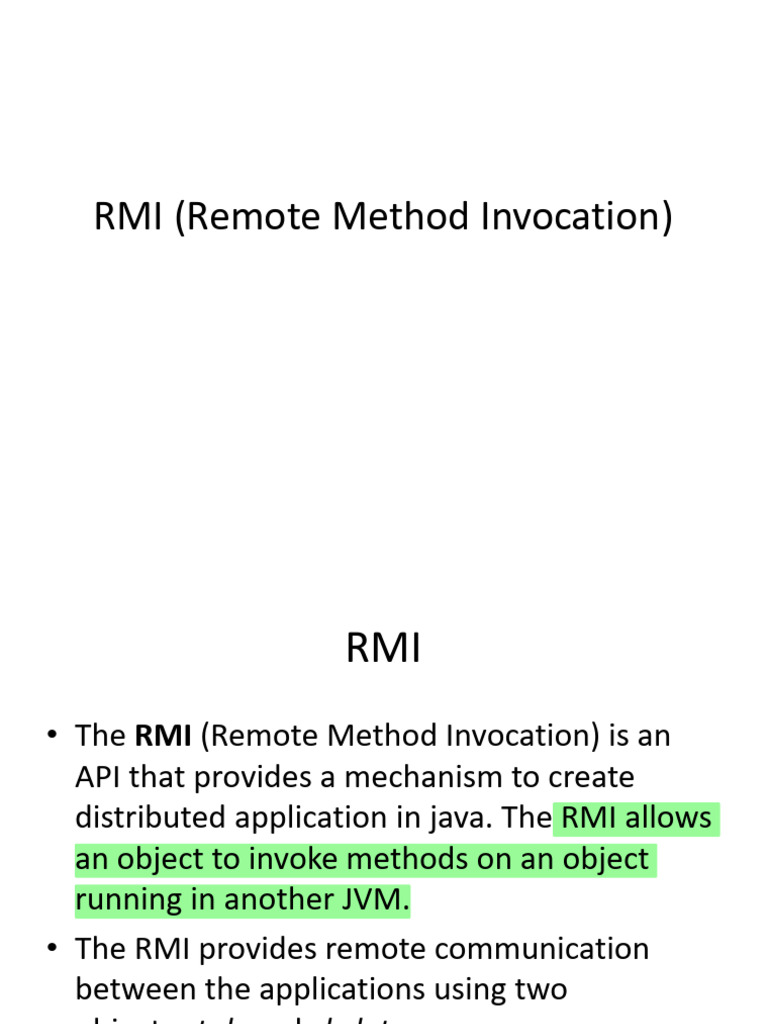 Rmi | PDF | Systems Architecture | Computer Programming