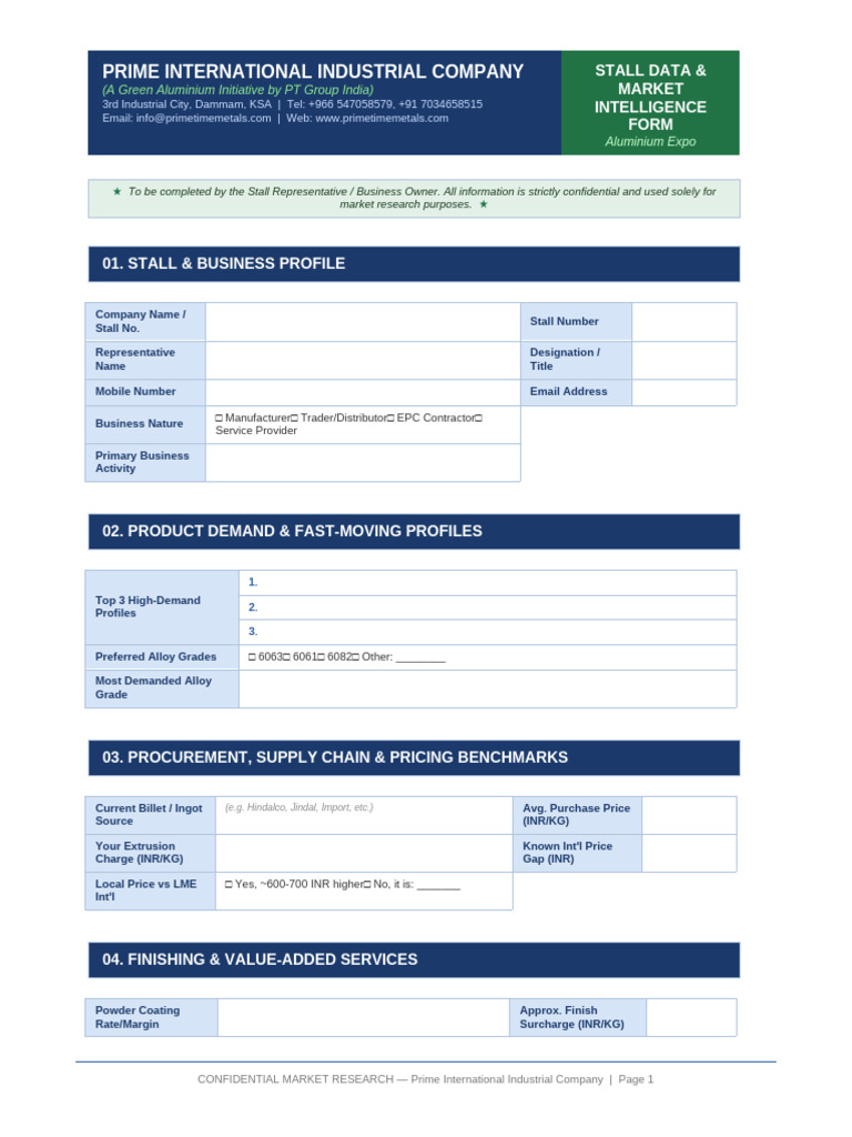 Prime Stall Data Form | PDF | Economies | Business