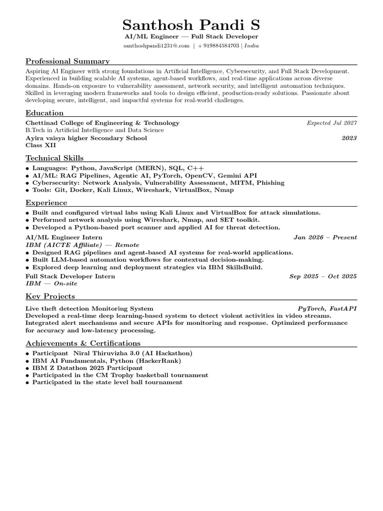 Resume Template | PDF | Artificial Intelligence | Intelligence (AI ...
