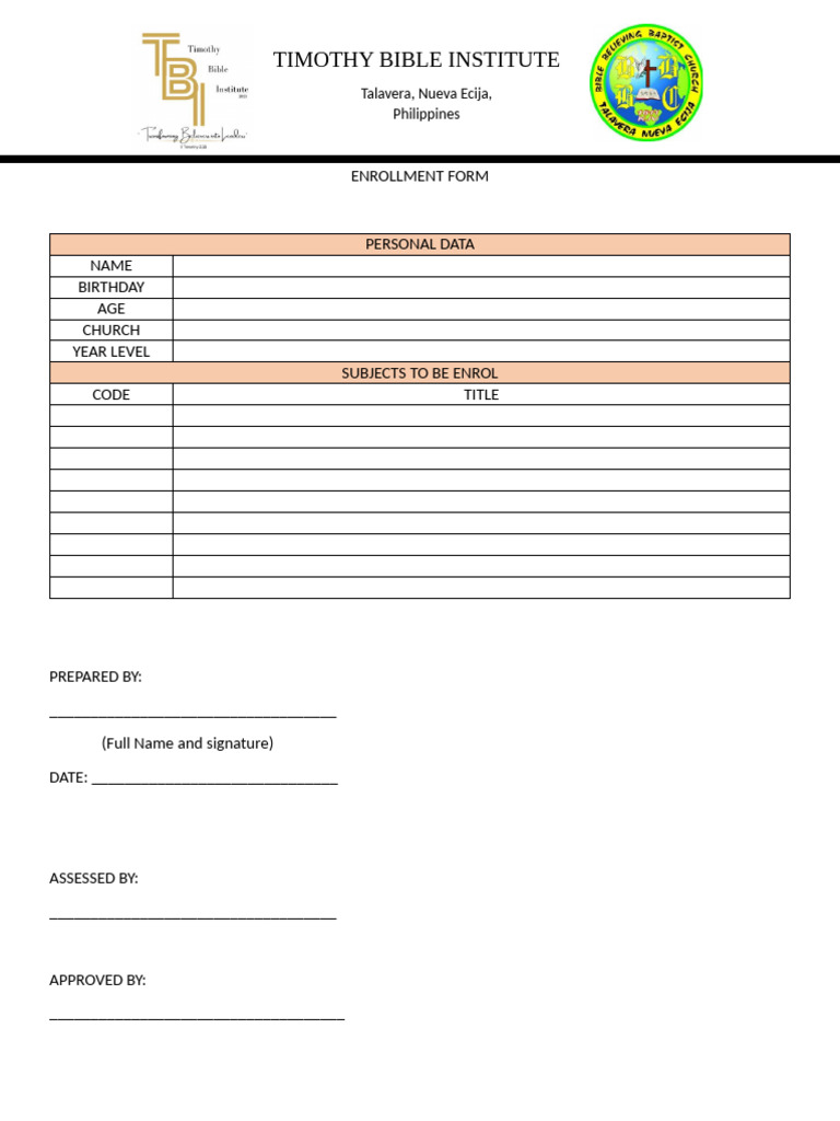 Enrollment Form | PDF
