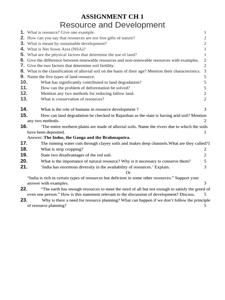 Assignment Ch 1 Geo Resource and Development | PDF | Soil | Earth Sciences